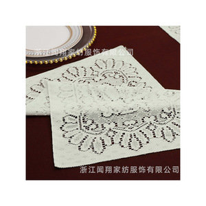 European Style Lace Table Runner White Red Coffee Embroidered Polyester Home Decor - Product Image 5