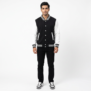 Chaquetas Varsity de Béisbol Universitario para Hombre, Diseño 2026, en Poliéster y Algodón con Botones Forrados - Product Image 1