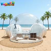 Dôme de fête en PVC de 5 m de diamètre pour l'extérieur, salle de restaurant, hôtel, igloo transparent gonflable, tente à bulles transparente pour le camping