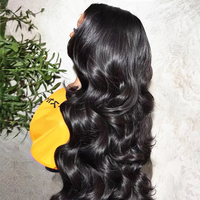 Cheveux Humains Brésiliens Vierge à Longues Cuticules Alignées Ondulés Corps Pour Femmes Noires avec Double Épaisseur Transparent Pour Perruques Frontales en Dentelle