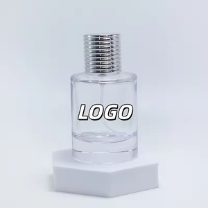 Botella de Perfume Personalizada Transparente en Forma de Cilindro con Pulverizador, 30ml 50ml, Botella de Perfume Vacía de Vidrio de Lujo con Tapa Dorada - Product Image 1