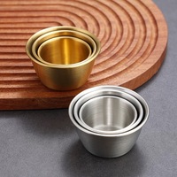 Mini coupelles à sauce en acier inoxydable SUS304, bols à trempette métalliques réutilisables, récipients à condiments pour steak, barbecue, café, maison, stockage d'assaisonnements