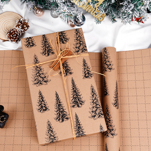 Wholesale Disposable 80g Double-Sided Art <b>Paper</b> <b>Christmas</b> Custom 43cm X 10m Roll <b>Wrapping</b> <b>Paper</b> for Gift - Product Image 2