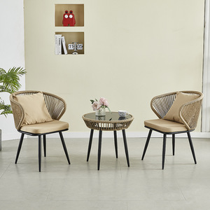 <span class=keywords><strong>Set</strong></span> <span class=keywords><strong>da</strong></span> Esterno con Tavolo e Sedie in Rattan per Piccoli Giardini, Caffè, Cortili, Terrazze e Balconi - Product Image 3