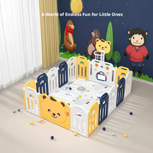 Parc <span class=keywords><strong>de</strong></span> jeux pour bébé Mom's Peace of Mind Choice, en matériau HDPE moderne et souple, pliable facilement, extensible et emboîtable - Product Image 3