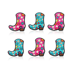 2024 Cuentas de silicona focales personalizadas con diseño de botas de vaquero y flores, y diseño de leopardo, accesorios de joyería para la fabricación de llaveros y mordedores de bebé - Product Image 1
