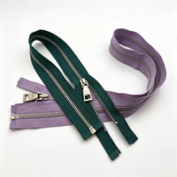 Fermeture éclair métallique lavable avec tirette et logo personnalisé # 3 # 5 # 8 Fermetures éclair à extrémités ouvertes pour vestes, sacs à vêtements, chaussures