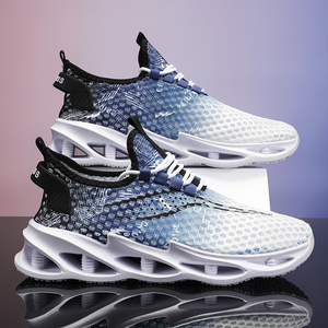 Chaussures de sport basses élégantes à lacets pour hommes, respirantes avec doublure en coton, antidérapantes pour la marche décontractée et la course en extérieur - Product Image 2