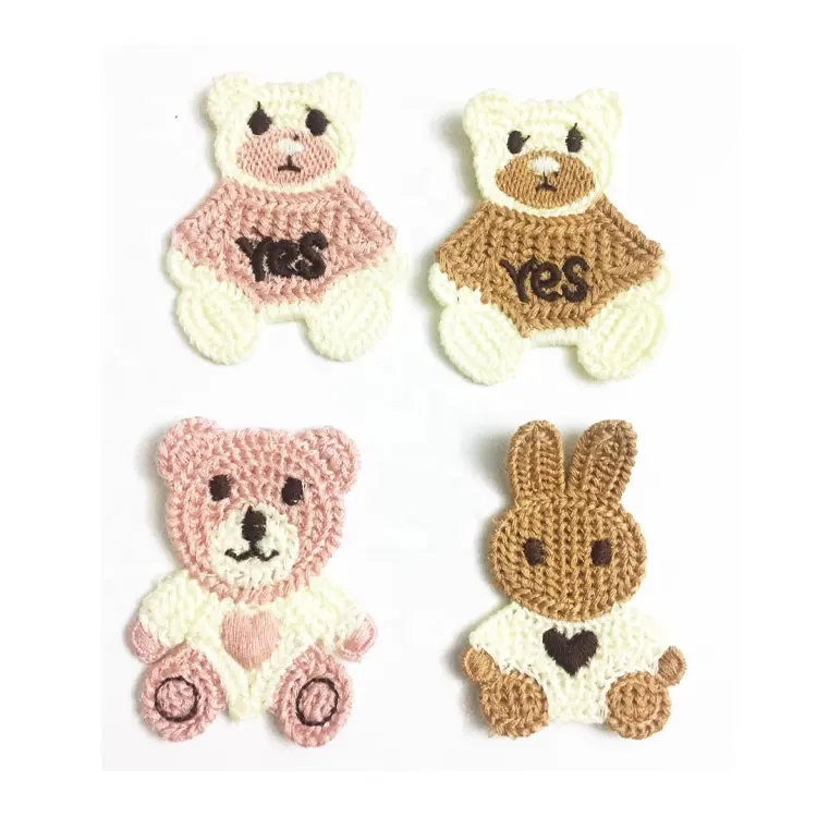 mini bear embroidery patch for baby garment patch for baby shoes