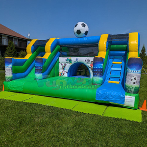 Castillo inflable comercial de PVC, casa de brinco inflable con tobogán, castillo inflable de fútbol. - Product Image 2