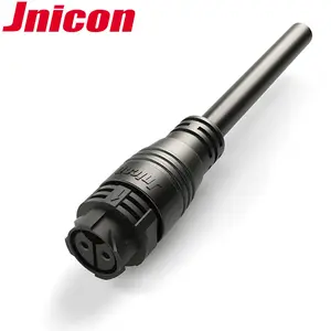 Jnicon 500V high voltage M25 waterproof connector 2 pin male to female cable molded connector