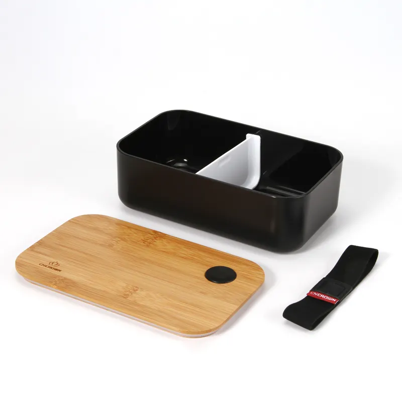 lunch box PP with lid in bamboo bento box disposable lunchboxes eco 1100ml whole sale kitchenware cncrown