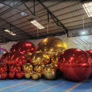 Bola de espejo plateada, bolas grandes y brillantes inflables, globo de fiesta de discoteca gigante, decoración de eventos de Navidad, esfera de espejo grande reflectante de PVC - Product Image 1