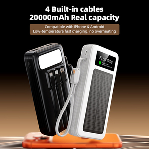 Banco de Energía Solar de Alta Capacidad 20000mah PD 22.5W con 4 Cables Integrados y Pantalla Digital - Product Image 1