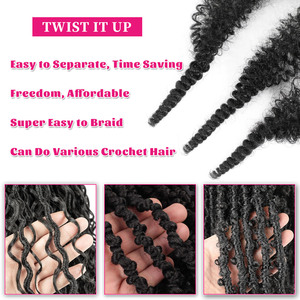 Venta al por mayor 3X Cabello sintético rizado afro hecho a mano para crochet, cabello Marley para trenzar, suave afro twist para <span class=keywords><strong>Passion</strong></span> Butterfly Locs - Product Image 4