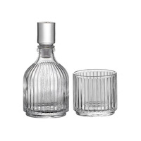 Stapelbare kristallen glazen wijnkaraf glazen set ouderwetse tumblers vintage stijl 300ml inhoud machinaal geperst feestwijn