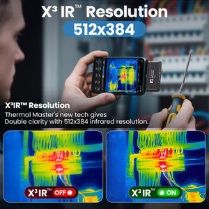 Caméra thermique Thermal Master P3, résolution XIR 512x384, plage de température élevée 600°C, pour téléphones iPhone et Android, Temp Master - Product Image 5