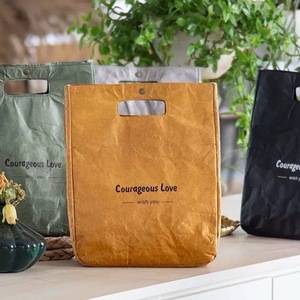 Sacs en papier kraft personnalisés avec votre propre logo, sacs cadeaux, sacs shopping, sacs en papier kraft avec doublure, sacs fourre-tout personnalisés en Tyvek - Product Image 3