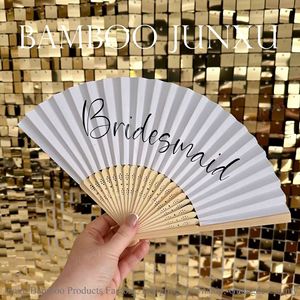 Abanico Plegable de Bambú Personalizado, Abanico Tallado Portátil en Blanco, Beige y Negro para Regalo de Boda o Evento - Product Image 6