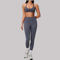 Ensemble de sport et yoga GH de haute qualité pour femme, sans couture, dos nu, coupe ajustée, séchage rapide, idéal pour la course et la gym