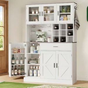 Armoire <span class=keywords><strong>de</strong></span> <span class=keywords><strong>rangement</strong></span> moderne en bois avec portes vitrées, double porte, 5 étagères, design écologique et durable, capacité <span class=keywords><strong>de</strong></span> <span class=keywords><strong>rangement</strong></span> <span class=keywords><strong>de</strong></span> plus <span class=keywords><strong>de</strong></span> 1,5 m pour une utilisation multi-pièces - Product Image 1
