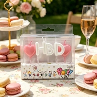 Lot de bougies d'anniversaire numérotées HBD en gros, bougies décoratives personnalisées pour gâteaux, bougies de Noël sans parfum en cire de paraffine