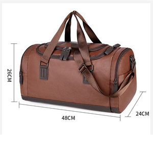 Bolsa de viaje de cuero <span class=keywords><strong>PU</strong></span> personalizada de gran capacidad, bolsa de lona de cuero <span class=keywords><strong>PU</strong></span>, bolsa de viaje informal, bolsa de lona grande para hombres - Product Image 2