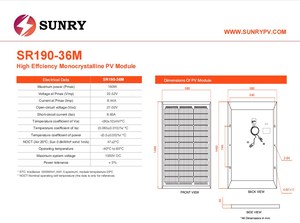 Panel Solar Monocristalino de Corriente Continua Fuera de la Red, 180W, 190W, 200W, Módulos Solares Fotovoltaicos para el Mercado Australiano y Neozelandés - Product Image 4