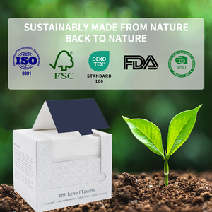 Customized Logo 50 Ct 100% USDA Biobased Face Towelette Makeup Remover Dry Wipes Ultra Soft Disposable Face <strong>Towel</strong> - Product Image 6