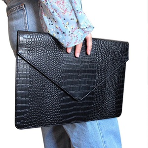 For Custom 13 Inch Modern Simple Portable PU Leather Alligator Print Women's <b>Laptop</b> Sleeve <b>Bag</b> - Product Image 5