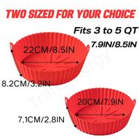 8.5 " / 7.9" huile vidangée plateau de cuisson réutilisable antiadhésif Silicone Pot friteuse Air 22cm épaissi Air friteuse doublures en Silicone