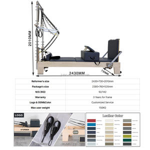เครื่องออกกำลังกายไม้เมเปิ้ลพิลาทีสเครื่องออกกำลังกายทนทานใช้ในยิมเครื่องสร้างพิลาทิสพร้อมราวครึ่ง - Product Image 5