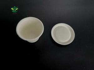 Hot-vente pulpe de canne à sucre 3OZ tasse avec couvercle tasse de crème glacée biodégradable bagasse tasse à café - Product Image 4