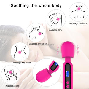 SacKnove LCD Display Handheld Purple USB <span class=keywords><strong>Multi</strong></span> <span class=keywords><strong>Speed</strong></span> Silicone Dildo Thrust <span class=keywords><strong>Mini</strong></span> AV Wand Masajeador Vibrador de mujer con tocados - Product Image 5