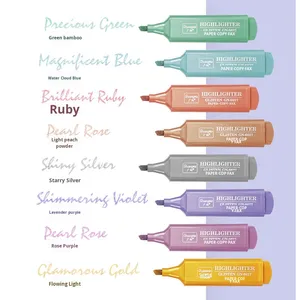Stylo surligneur métallique Morandi <span class=keywords><strong>Guangna</strong></span> 6627, ensemble de marqueurs fluorescents multicolores, protection oculaire de haute valeur, surlignage des notes - Product Image 4