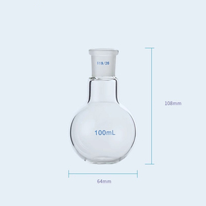 2024 nuevo matraz de vidrio de ebullición KRC con forma redonda laboratorio químico cuello largo 100ml - Product Image 6