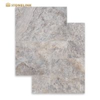 Tuiles de piscine d'hôtel de travertin blanc argenté naturel de début Tuile de marbre de travertin antique Pavé de modèle français