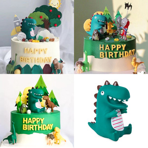 Squeezable Dinosaur Cake Decoration Cartoon Style Birthday Party Prop For Children Age 2 To 4 Years - Product Image 5