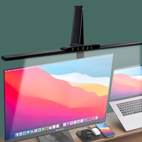 Lampe de bureau LED moderne à clipser Protection des yeux Écran incurvé Abat-jour en métal noir Corps en aluminium à piles pour étudiants Ordinateur