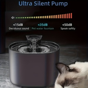 Fontaine à eau <span class=keywords><strong>pour</strong></span> chat ultra silencieuse 2,2 L, distributeur automatique d'eau <span class=keywords><strong>pour</strong></span> animaux de compagnie avec filtre, abreuvoir <span class=keywords><strong>pour</strong></span> chien en plastique noir, alimenté par USB - Product Image 6