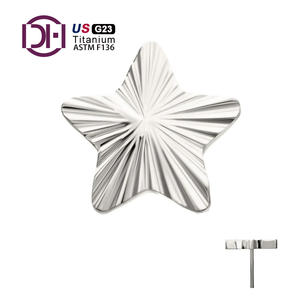 Implant Grade G23 Titane Sans Fil Ondulé Papillon Stra Croix avec Lunette Gem Top Cartilage Piercing Bijoux - Product Image 2