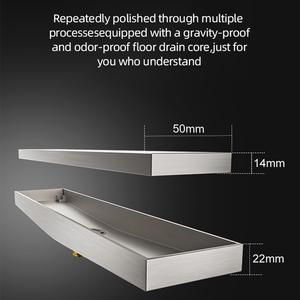 Desagüe lineal para ducha de 20 cm x 120 cm con inserto para azulejos, de acero inoxidable SUS 304, moderno, fácil de quitar, para bañera - Product Image 2