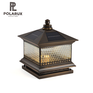 Lampe solaire à pilier en aluminium et verre, étanche IP65, pour villa, jardin, <span class=keywords><strong>portail</strong></span>, clôture, nouvelle lampe de paysage rétro chinoise antique - Product Image 1