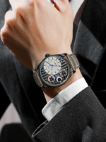 Nuevo Modelo de Reloj de Cuarzo de Lujo para Hombre, Correa de Cuero, Caja de Aleación, Esfera de Cristal, Movimiento Hangzhou, Puntero