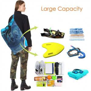 Custom Logo String <b>Drawstring</b> Bag Polyester <b>Backpack</b> for Men Women Athletic Gym Sports Workout Beach Swim - Product Image 4