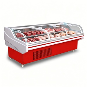 Vitrine Réfrigérée Coulissante pour Viande, Armoire en Verre, Équipement <span class=keywords><strong>de</strong></span> <span class=keywords><strong>Boucherie</strong></span> pour Magasin <span class=keywords><strong>de</strong></span> Charcuterie, Système <span class=keywords><strong>de</strong></span> Refroidissement - Product Image 1