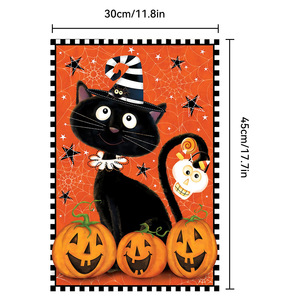 Ensemble <span class=keywords><strong>de</strong></span> 12 drapeaux <span class=keywords><strong>de</strong></span> jardin d'Halloween personnalisés, double face, 12 x 18 pouces, drapeau <span class=keywords><strong>de</strong></span> jardin pour Thanksgiving, Noël, Saint-Valentin, Pâques, extérieur - Product Image 2