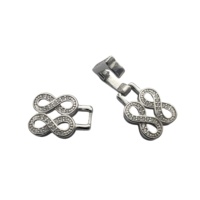 Boîte à bijoux de luxe personnalisée en zircon avec fermoirs à plusieurs trous pour colliers de perles en argent sterling 925 et fermoirs détachables 18 carats