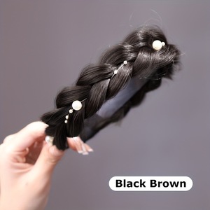 En gros une pièce Fishbone tresse bandeau élégant <span class=keywords><strong>perle</strong></span> Clip accessoire livraison directe commerce extérieur transfrontalier Yaki unique - Product Image 6