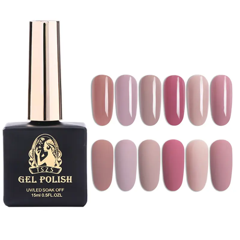 Tszs esmalte de unha de gel rosa nude 15ml, esmalte em gel luz de led com absorção, iniciante de unha de salão de beleza, faça você mesmo, presente para casa